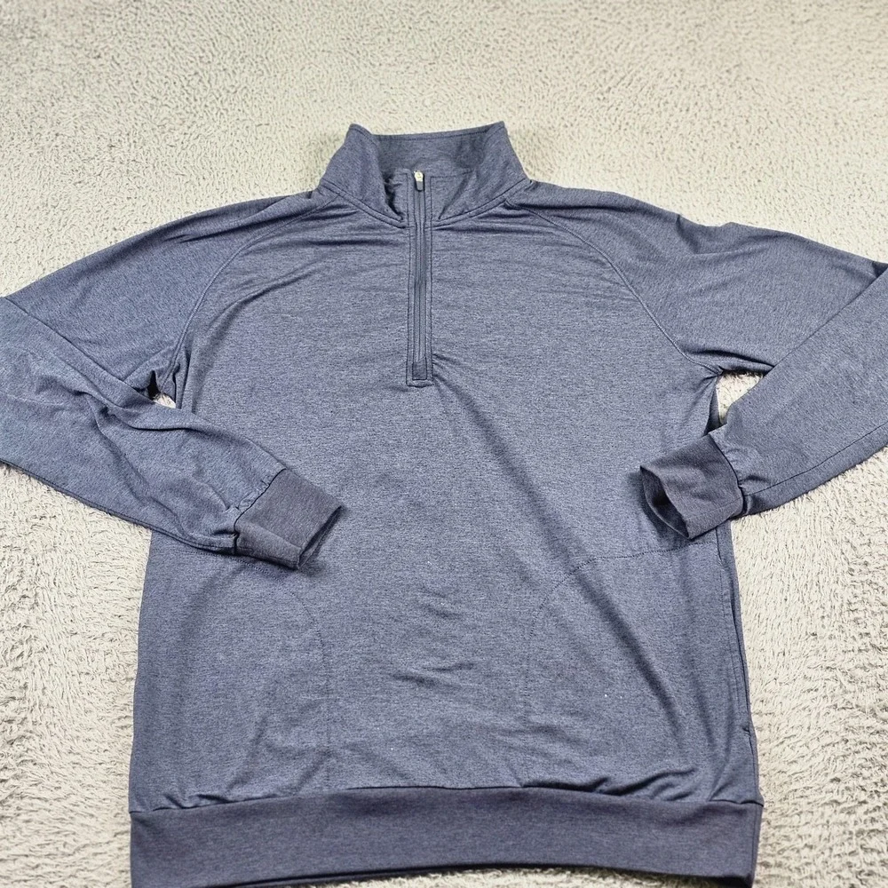 Travis Mathew Pullover Mens Medium Blue 1/4 Zip Lightweight Golf Performance Top